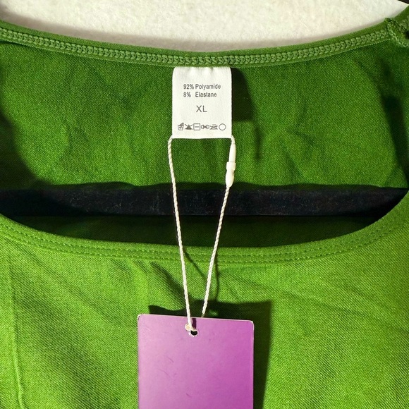 HeyShape Square Neck Thong Bodysuit. Green. XL - Picture 6 of 9